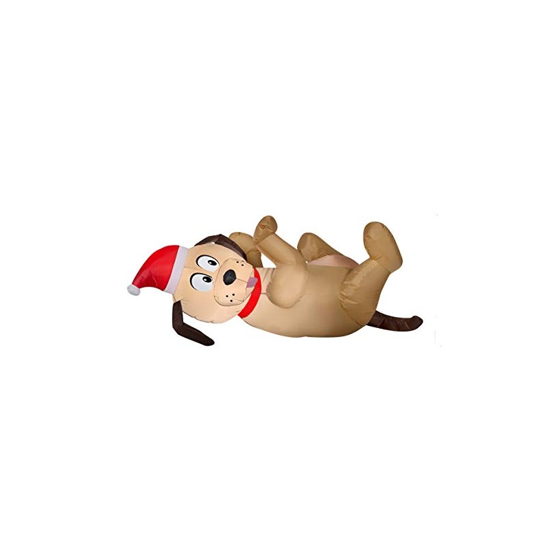 HOLIDAY TIME Playful Puppy in Santa Hat Rolling in The