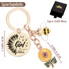 Sunflower Keychain Gifts for Women Girls - Bee Key Chain