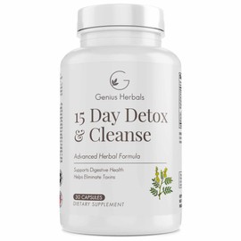 GENIUS HERBALS 15 Day Detox and Cleanse - Helps Eliminate Toxins, Supports Digestive Health