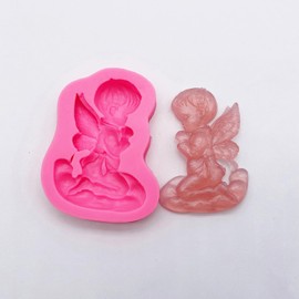 AMZTOART 5pc Angel wing and Angel Boy Silicone Mold Polymer Clay Chocolate Fondant Pastry Candy for Cupcakes Decoration Tools