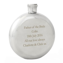 5oz Round Hip Flask Best Man Usher Wedding Birthday Engraved