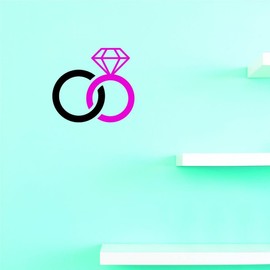 Decals Wedding Bands Wall Art Size 16 Inches X 24 Inches