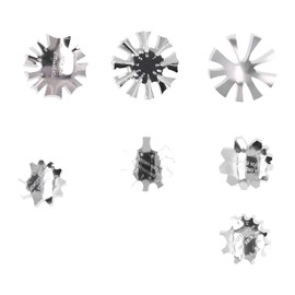 Nail Manicure Trimmer, Stainless Steel Nail Smile Line Cutter Template Tool 7pcs for DIY Acrylic Nail Art (A-G style silver)