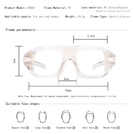 SooGree Sports Glasses, Basketball Football Soccer Racketball Goggles for Men & Women, Anti-Fog Safety Protective Eyewear （Transparent frame White pads