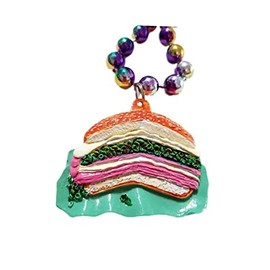 New Orleans Muffaletta Plate Mardi Gras Beads Party Favor Necklace Small Round Paper Plates for All Occasions Disposable Paper Plates