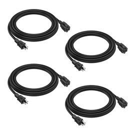 4 Pack 8ft Extension Cord Outdoor Indoor Use 16 AWG Heavy Duty Power Cord 3 Prong SJTW, NEMA 5-15P to NEMA 5-15R, Power Cable for Indoor and Outdoor Extension, ETL Listed