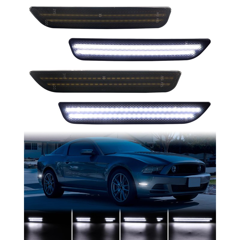 PWOBVZ Dynamic Front & Rear White Side Marker Lights Compatible