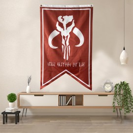 Red Mandalorian Flag 150d Man Cave, Indoor And Outdoor Decoration, Party, Student Dormitory Flags 30x50 Inch, Polyester