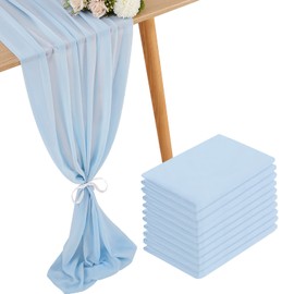 Blue Chiffon Table Runners Wedding Decoration 10 Pieces 14x120 Inches Soft Table Runner Elegant Party Table Runner