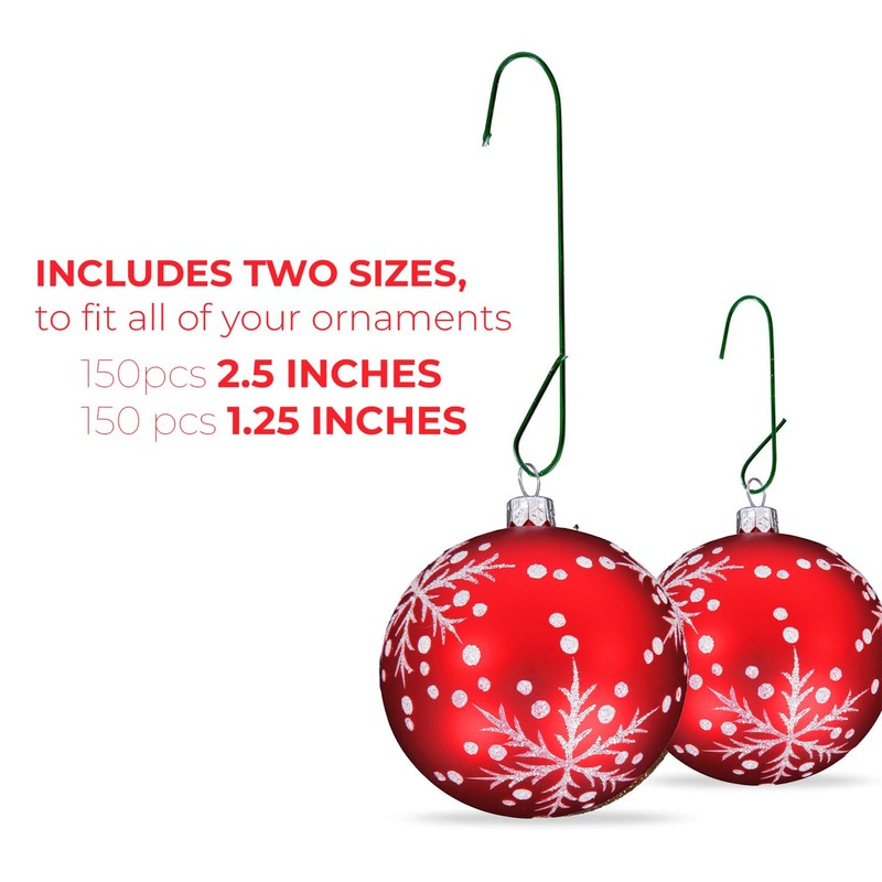 300 Count Holiday Ornament Hooks Green