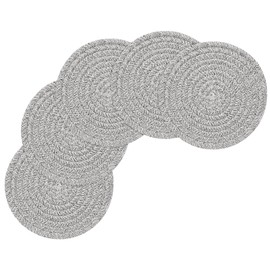sourcing map 8 Inches Trivets for Hot Dishes, Heat Resistant Black-Beige Trivets for Hot Pots and Pans, 5 Pcs Cotton Hot Pads Coasters Mat for Countertops, Cooking