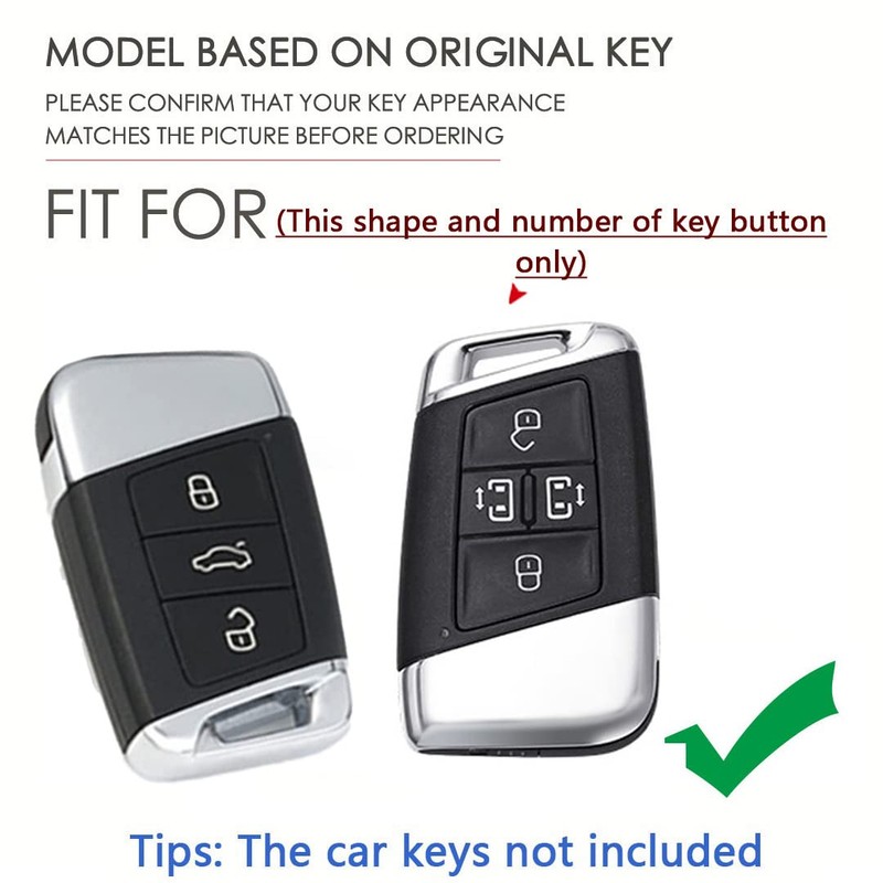 SANRILY Carbon Fiber Pattern Red 3/4 Button Key Fob Cover