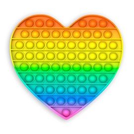 CRAZE PressNPop Heart Press N POP Maxi XXL Fidget Toy, Sensory Anti-Stress Toy for Children, Adults, Bubble Set, Heart Shape, Colourful Motifs, 37454, Beautiful Colour Combinations