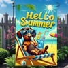 BlissYard Hello Summer Garden Flag Dachshund Dog Flag 12x18 Inch