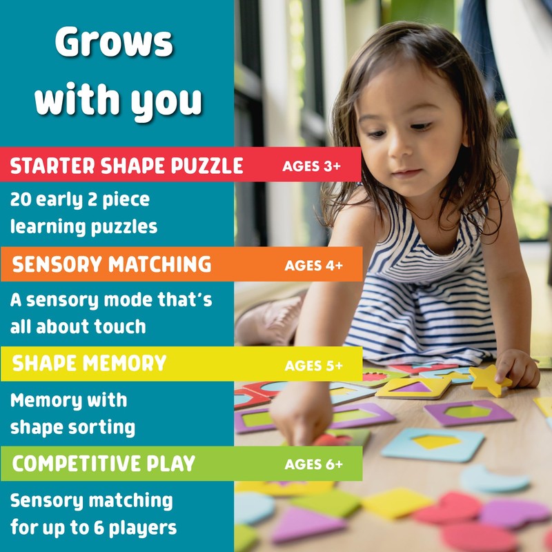 Chuckle & Roar - Matching+ Wooden Sensory Shapes - Logic
