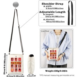 AKTAP Bobs Merchandise Gift Linda Belcher Crossbody Bag Burgers TV Show Gifts Burgers Characters Crossbody Bag for Family (CB, Lin Da CB-HT)