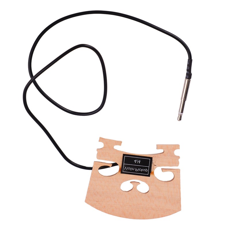 Wooden 4/4 Violin Bridge with Internally Mounted Piezo Pickup High