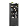 IRONCK Bookshelves and Bookcases with 4 Doors, 6-Tier Bookshelf with