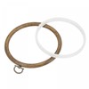 sourcing map Embroidery Hoop Frame 4.7 Inch Round Imitated Wood