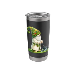 Funny Lawn Mower Gnome Dad Loves Cutting And Mowing Grass Stainless Steel Insulated Tumbler