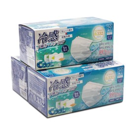 Non-Woven Masks, Cool to the Touch, Pack of 50, Regular Size, Disposable, Cool, Three-Layer Construction (White, Set of 3)