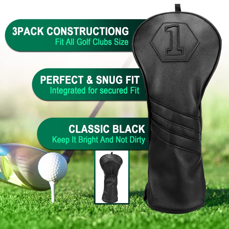 Golf Club Head covers Wood Set 3 PACKS 1FH DR