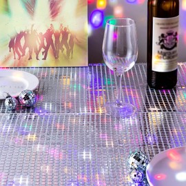 12 x 108 Inch Disco Table Runner, 2 Pcs Glitter Disco Party Table Decorations for 70s 80s Themed Party Birthday Dance Decor Wedding