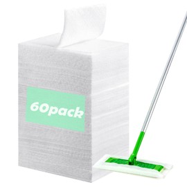 MBBUROYY Disposable Mop Cloth Dry Sweeping Pad for Floor Mopping and Cleaning Disposable Dusting Cloths Electrostatic Cloths Unscented 60 Counts