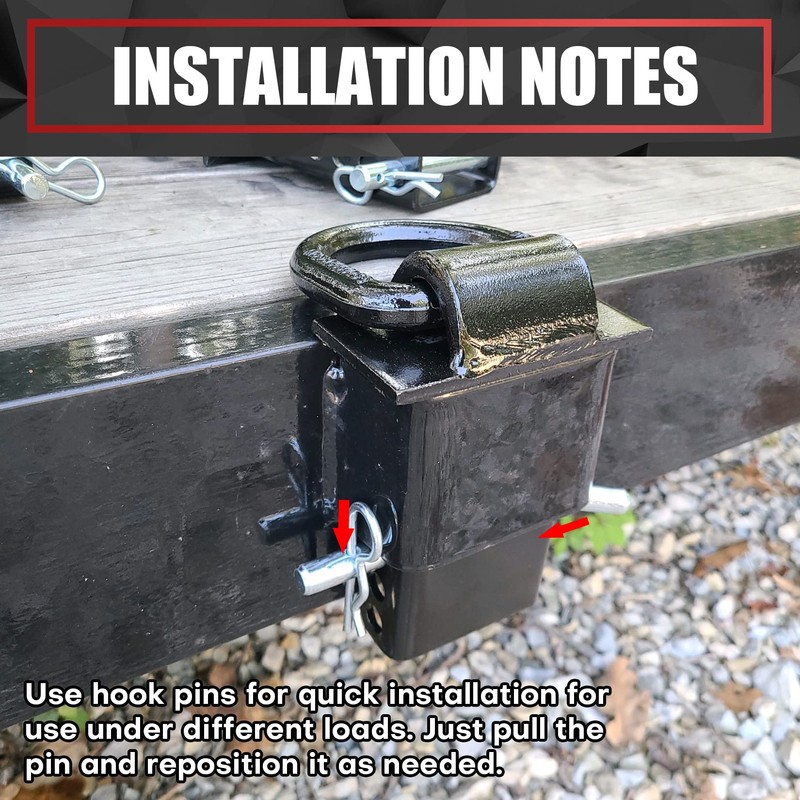 VIAGL 4Pcs 18000lbs Heavy Duty Removable D Ring Stake Pocket