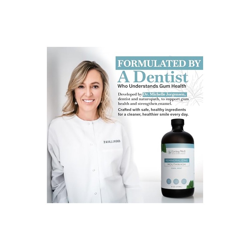 Living Well with Dr. Michelle Cool Mint Remineralizing Mouthwash |