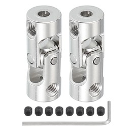 PATIKIL Rotatable Universal Steering Shaft 2mm to 3mm Inner Dia, 2 Pcs U Joint Shaft Coupling U Joints Coupler Connector Accessories with M4 Screws for Motor Model Robots
