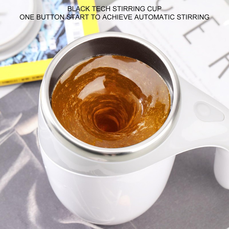 Qcwwy Self-Stirring Coffee Cup, USB Charging, Washable, Self-Stirring Cup for