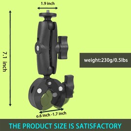 Higatful Handlebar Clamp Motorbike Mount for Insta360 One X2, X, One R, GO 2, GoPro Hero, with Double Ball Head Super Clamp Mount Adapter Accessories