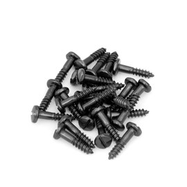 Renovators Supply Manufacturing #6 Pyramid Head Slotted Screws 5/8" Rustic Wood Screws Polished Steel Short Screws Antique Black Wood Screws Home Installation Screws | Hardware Pack of 25 Pieces