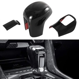 YINGTUU for Honda Civic Accessories 2021 2020 2019 2018 2017 2016 Gear Shifting Knob Cover CVT Automatic Transmission Lever Trim Interior Bright Black