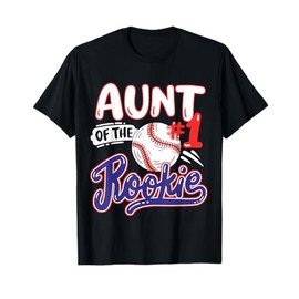 Aunt of Rookie 1st Baseball Birthday Party Theme Matching T-Shirt