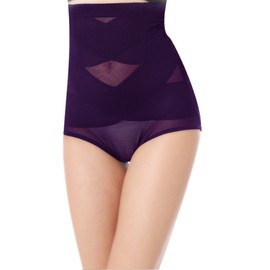 Viewing High Waist Girdle, Double X Line, Firm Compression, High Breathability, Correction of Shape, Stretch Lace, Shapewear for Diet, Hip Lifting, Postpartum Care, Black/Beige/Purple, purple