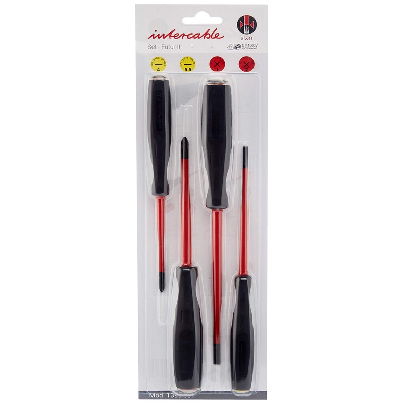 Intercable Screwdriver Set 2 x Slotted/Cross-Slotted VDE 1399001
