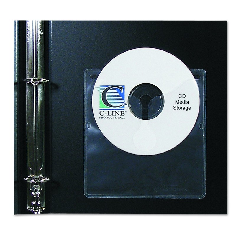 C-Line Self-Adhesive CD Holder, 5.33 x 5.66 Inches, Clear, 10