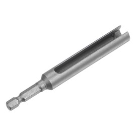 QUARKZMAN 100 mm Length Hexagonal Screwdriver x 1 Piece 8 mm Socket Slotted Extension Driver Bit for Technical Systems [Grey]