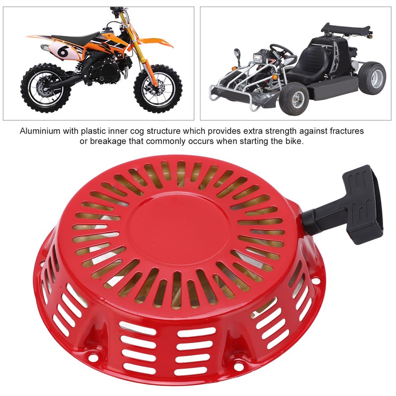 Pull Start Recoil Starter 215mm/8.5in Red Cover for 212cc 6.5HP
