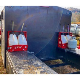 Unbranded Fuel Jug Rack Holder Dual Locking Mount W/ 2” Receiver Mount And Custom Name