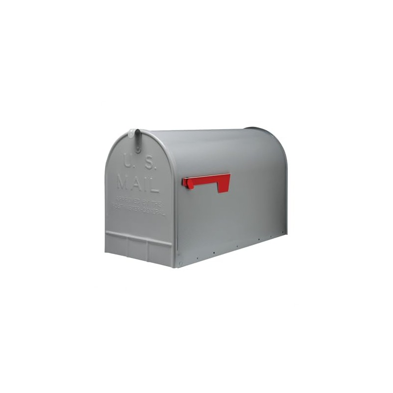 Plexon Gray Jumbo Size Rural Mailbox, 3175 cu-in Capacity, Galvanized