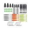 FOLANDO 68pcs Fishing Soft Lures kit, Fishing Weights Jig Heads