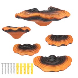 ZLHETWT 5 Pcs Mushroom Shelves Reishi Shaped Mushroom Shelf Wall Decor, Cute Mushroom Hanging Shelf for Bedroom Cottage Core Corner Wall Decor Gecko Reptile Tank Accessories