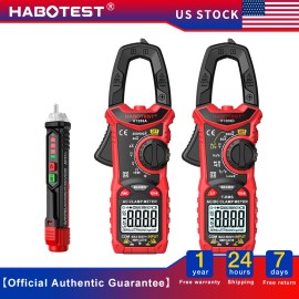HABOTEST HT206 Digital Clamp Meter Multimeter AC DC Volt Amp Ohm Cap Tester - HT90
