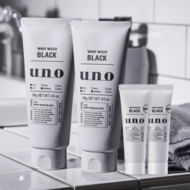 Uno 우노 휩 워시 블랙 130g  2개 +휩 워시 블랙 30ml 2개 Uno Whip Wash Black 130g 2 pcs + Whip Wash Black 30ml 2 pcs