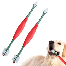 STSAIL 2PCS Dog Toothbrush 360 Degree Dog Tooth Brush, Dual Head Dog Tooth Brushing Kit Non Slip Toothbrush for Dogs and Cat Teeth Clean Pet Toothbrush Dental Care