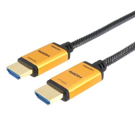 HHH200-539GM Holic Fiber Optic HDMI Cable, 20m 4K/60p, 18Gbps, HDR, HDMI 2.0, Mesh Type, Gold