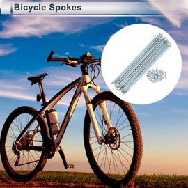 RATCHROLL 1 Set Universal Bicycle Spokes 12G 197mm Length Bike Wheel Spokes Nipple Silver Tone Carbon Steel Galvanized